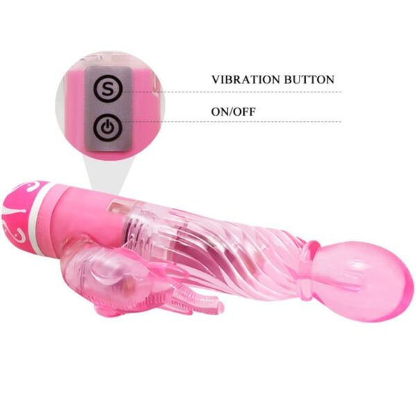 Baile vibrador multivelocidad con estimulador rosa