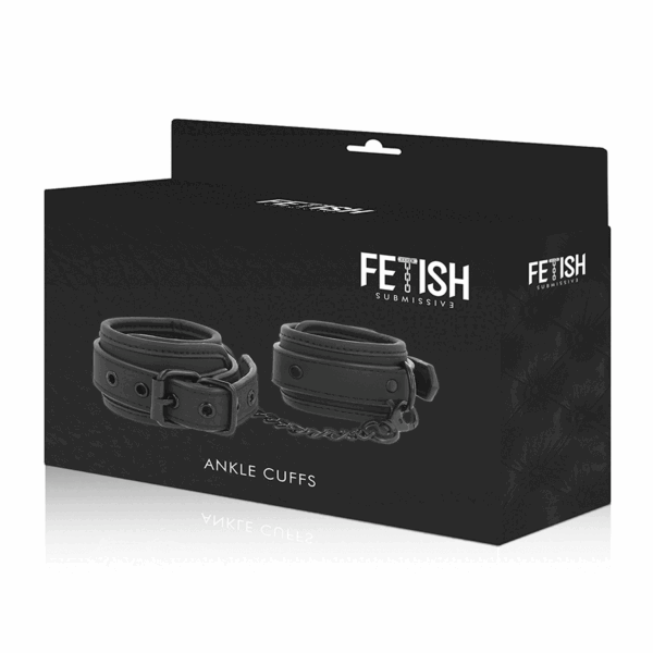 Fetish submissive esposas tobillos cuero vegano
