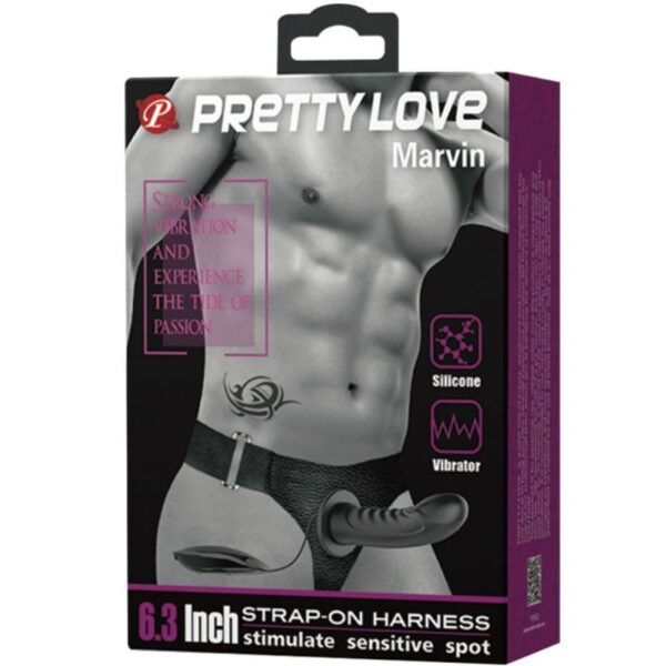 Pretty love marvin strap on con vibracion y dildo hueco