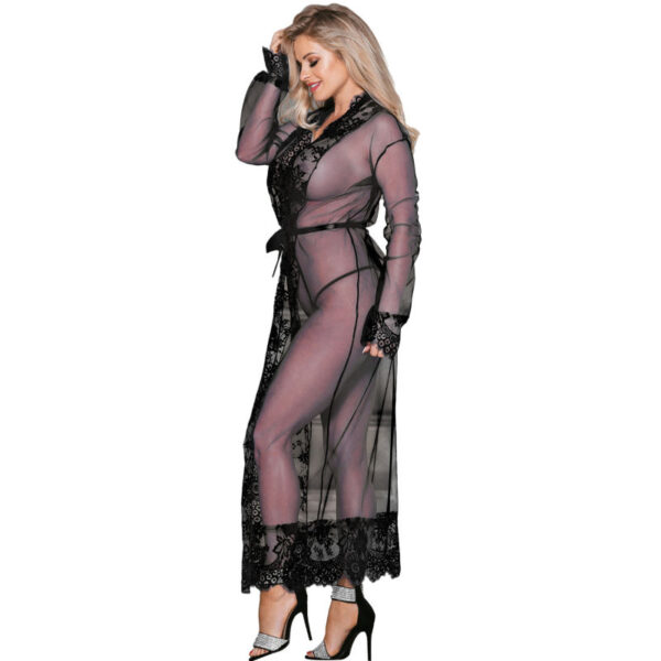 Subblime peignoir dise?o floral manga larga s/m