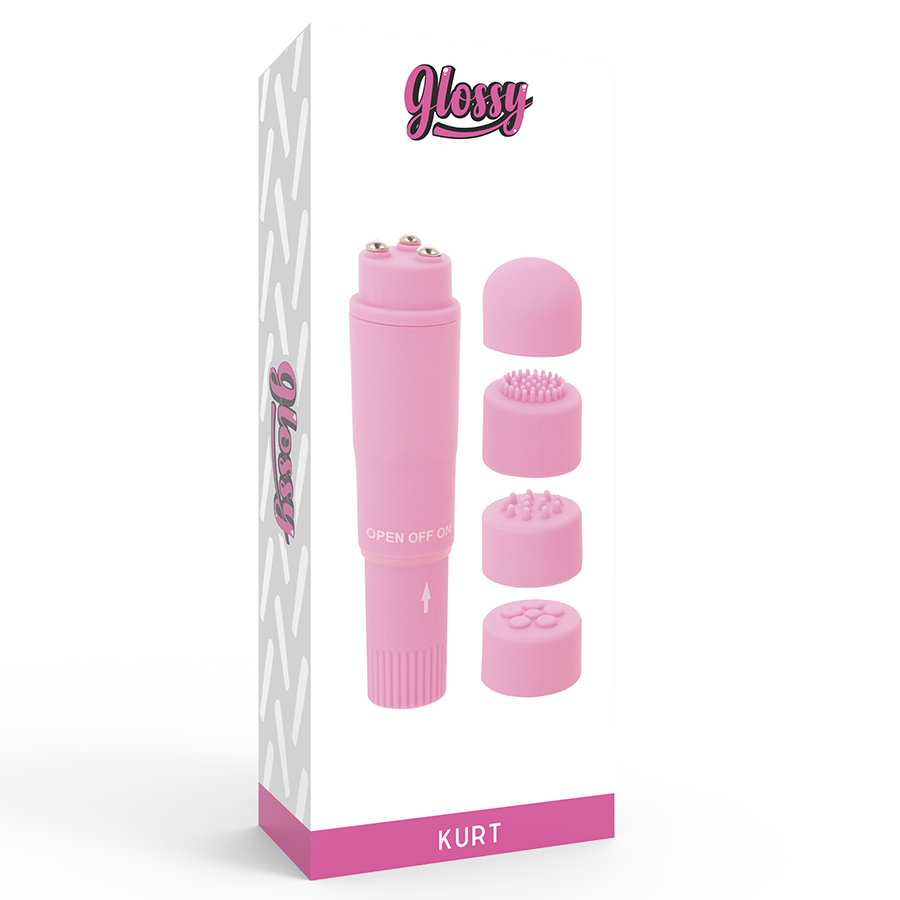 Glossy pocket kurt masajeador rosa