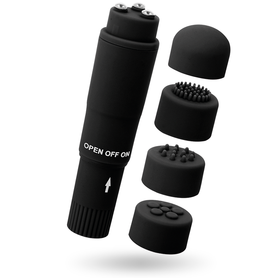 Glossy pocket kurt masajeador negro