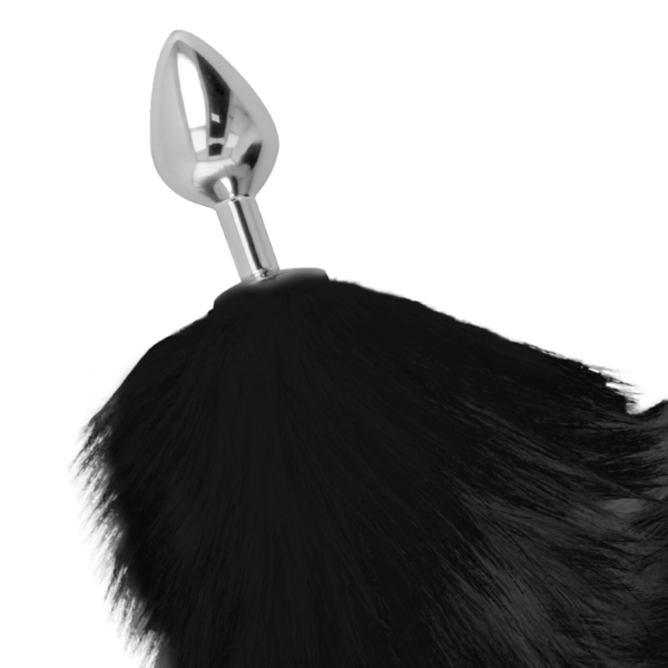 Darkness plug anal silver 8cm con cola negro
