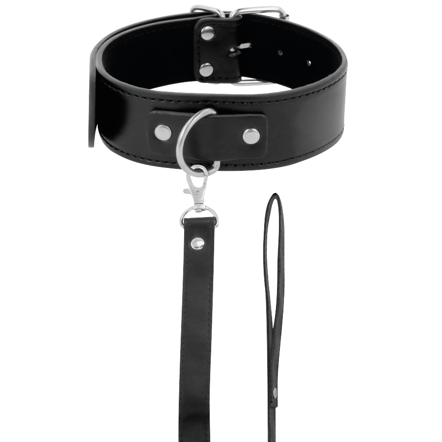 Darkness collar de postura con cadena leather