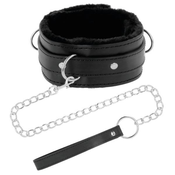 Darkness collar confortable de postura con cadena leather