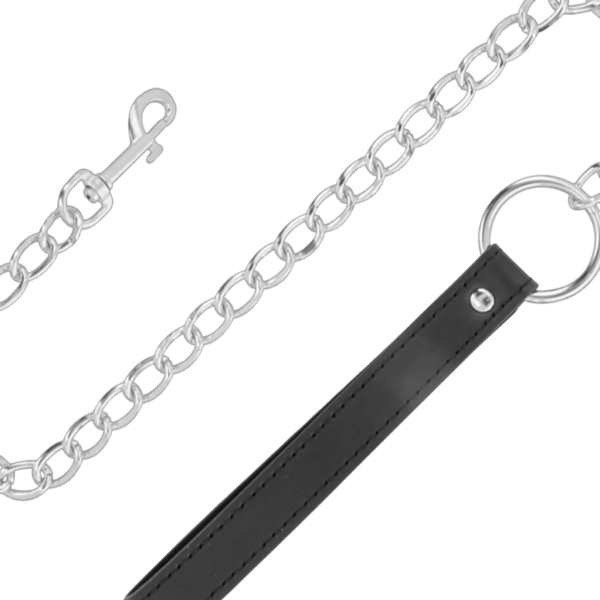 Darkness collar confortable de postura con cadena leather