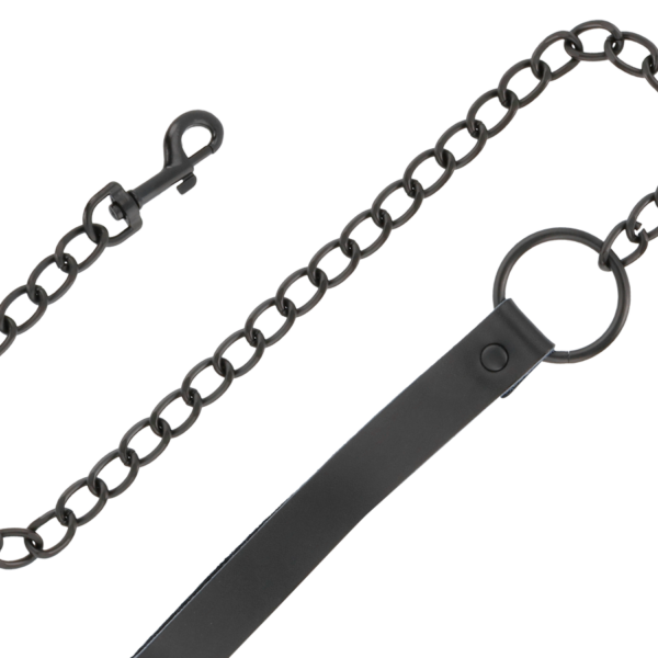 Darkness esposas y collar de cuero negro