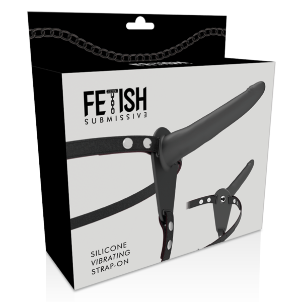 Fetish submissive arn?s vibrador silicona negro 15cm