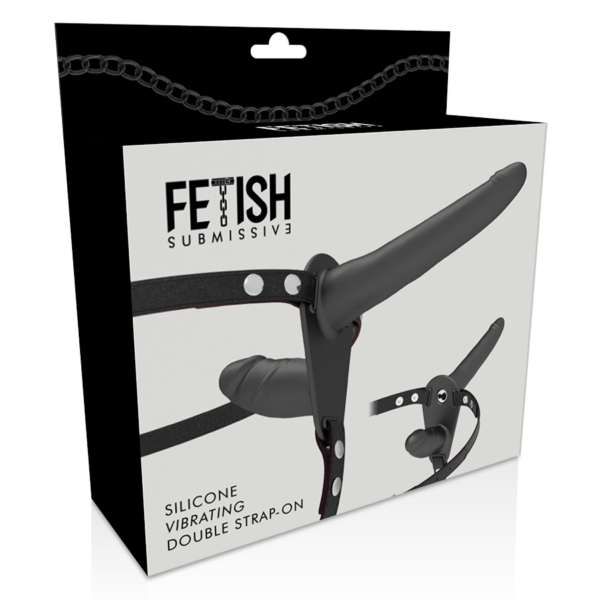 Fetish submissive arn?s doble penetraci?n vibrador negro