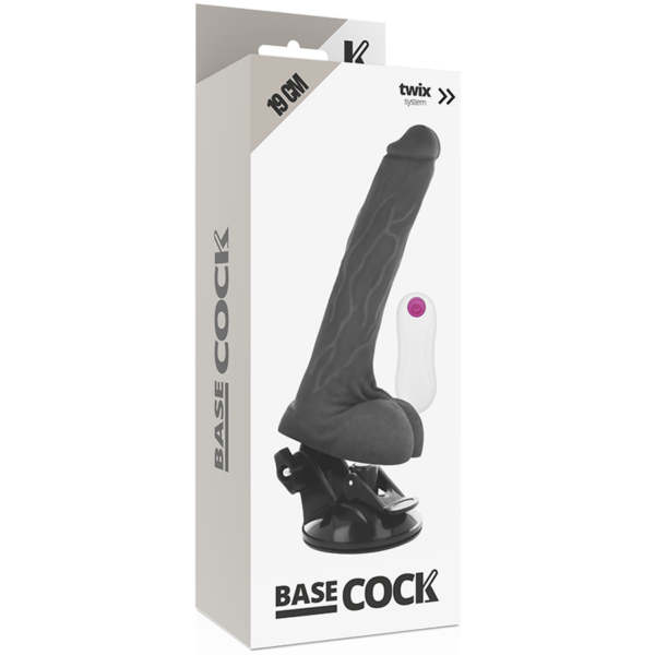 Basecock realistic vibrador control remoto negro 19 cm