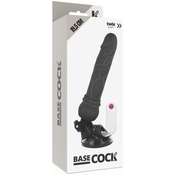 Basecock realistic vibrador control remoto negro 19.5 cm