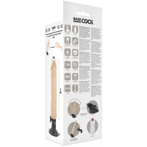 Basecock realistic vibrador control remoto natural 21cm