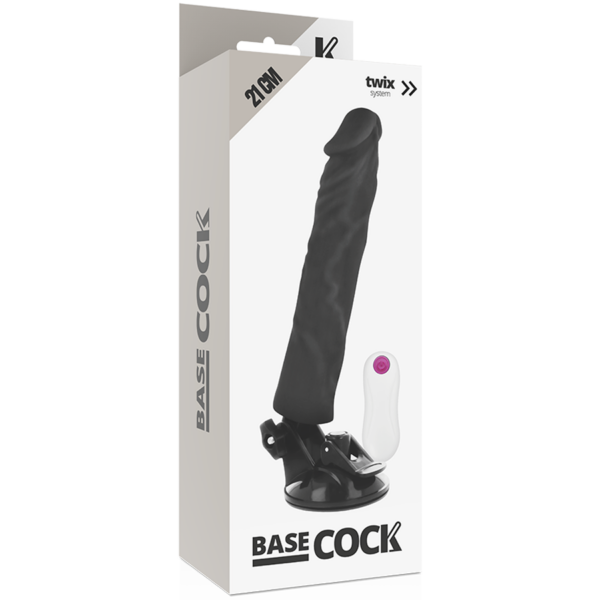 Basecock realistic vibrador control remoto negro 21cm