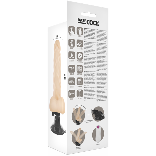 Basecock vibrador articulable control remoto natural 21cm