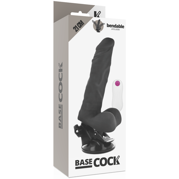 Basecock vibrador articulable control remoto negro 21cm
