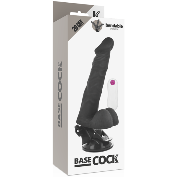 Basecock vibrador articulable control remoto negro 20cm