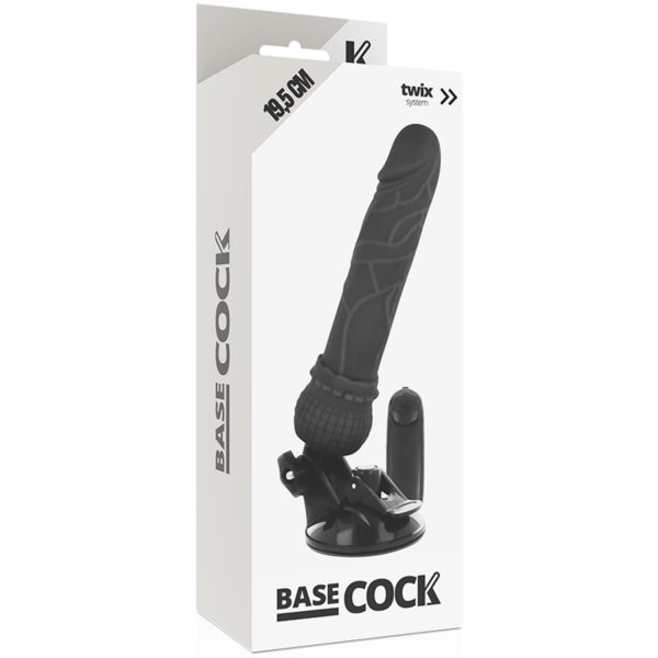 Basecock realistic vibrador control remoto negro 19.5cm