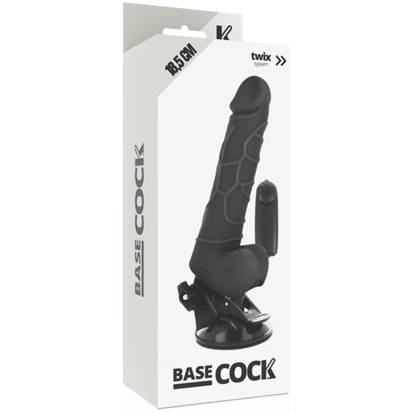 Basecock realistic vibrador control remoto negro 18.5cm