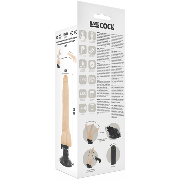 Basecock realistic vibrador control remoto natural 20cm