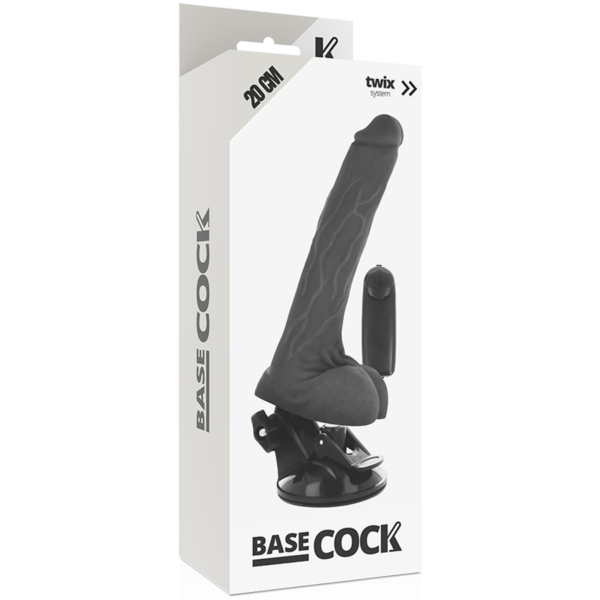 Basecock realistic vibrador control remoto negro 20cm