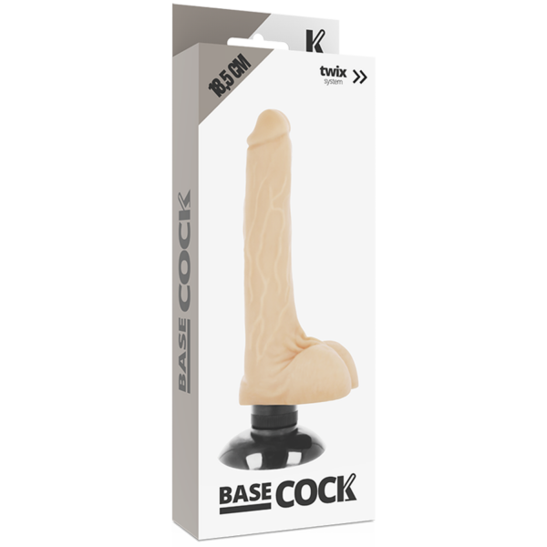 Basecock realistic vibrador 2-1 natural 18.5cm