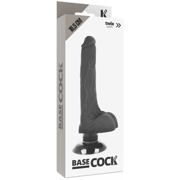 Basecock realistic vibrador 2-1 negro 18.5cm