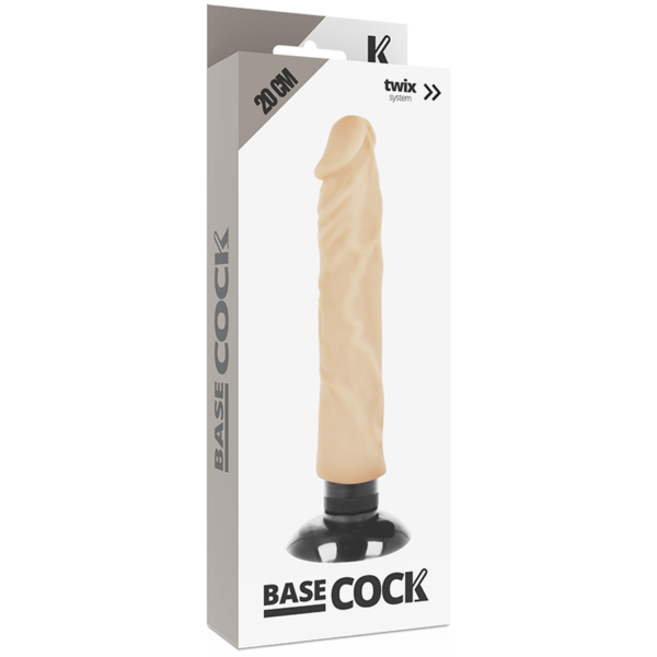 Basecock realistic vibrador 2-1 natural 20cm