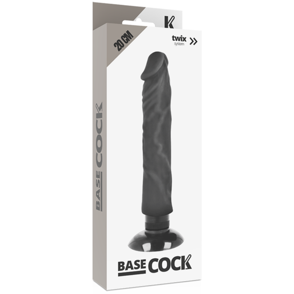 Basecock realistic vibrador 2-1 negro 20cm