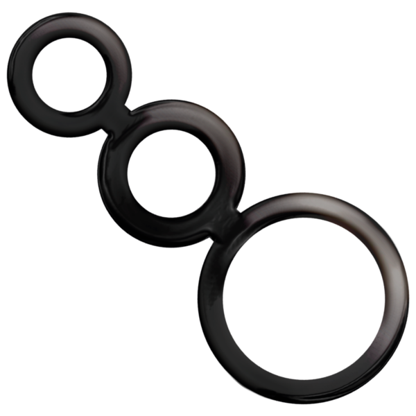 Addicted toys set anillos pene y testiculos negro