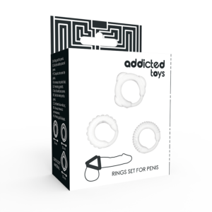 Addicted toys  set 3 anillos pene clear