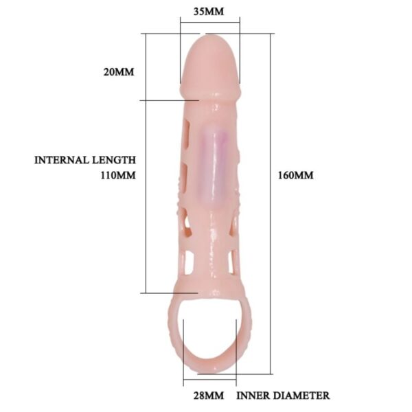 Baile funda extensora pene con vibracion y strap 13.5 cm