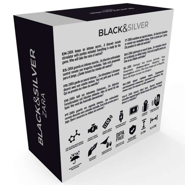 Black & silver zara estimulador control remoto con panty