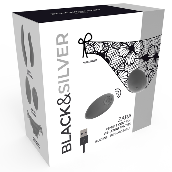 Black & silver zara estimulador control remoto con panty