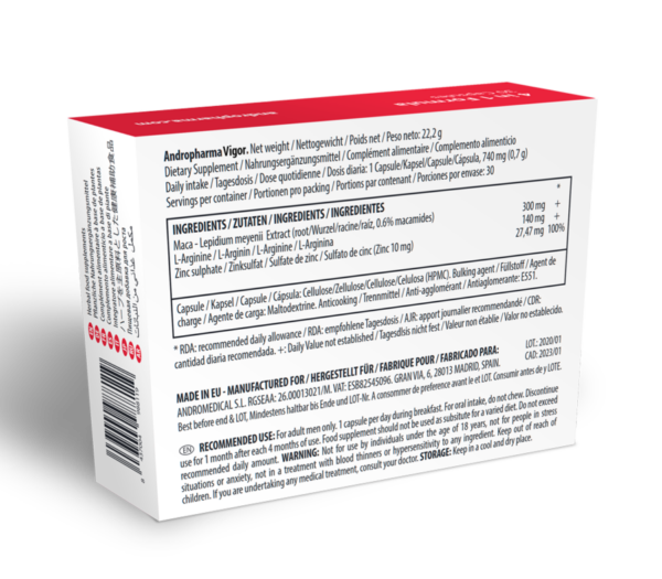 Andropharma vigor suplemento potenciador l?bido