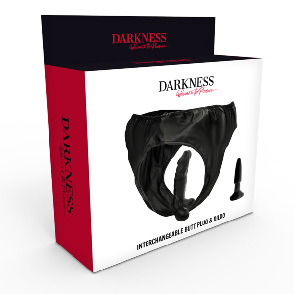 Darkness panties con plug y dildo intercambiable