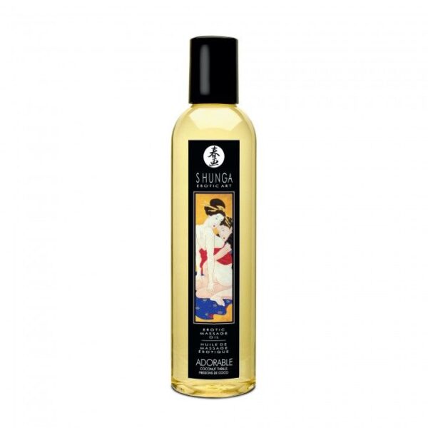 Shunga erotic massage oil adorable brillantes de coco 250ml