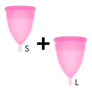 Stercup pack copa menstrual silicona fda talla s + talla l rosa