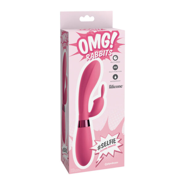 Omg selfie silicone vibrator rabbit pink