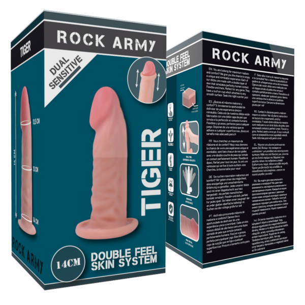 Rockarmy dual density tiger dildo realista 14cm