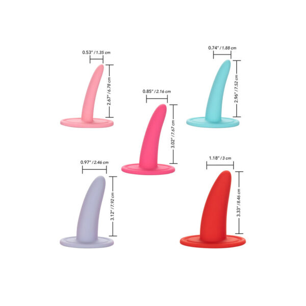 Calex kit 5pc dilatadores vaginales o anales  multicolor