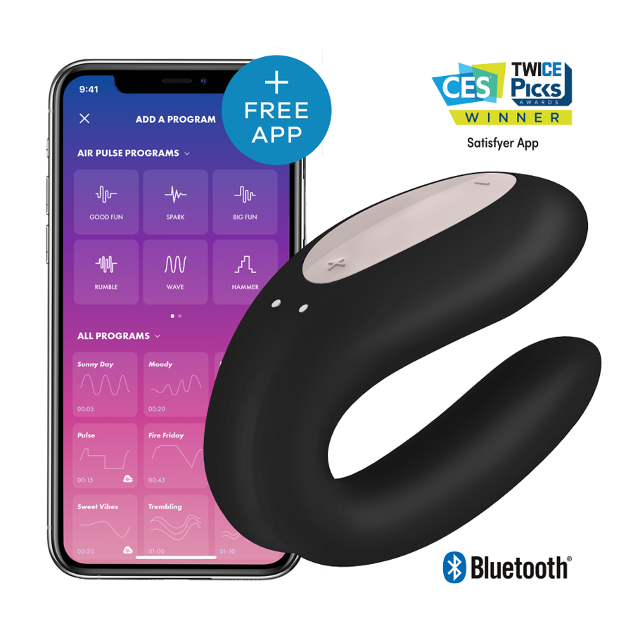 Satisfyer double joy con app - oro negro