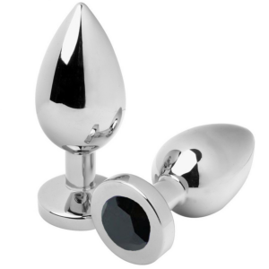 Metalhard anal plug diamond negro  medium 7.62cm