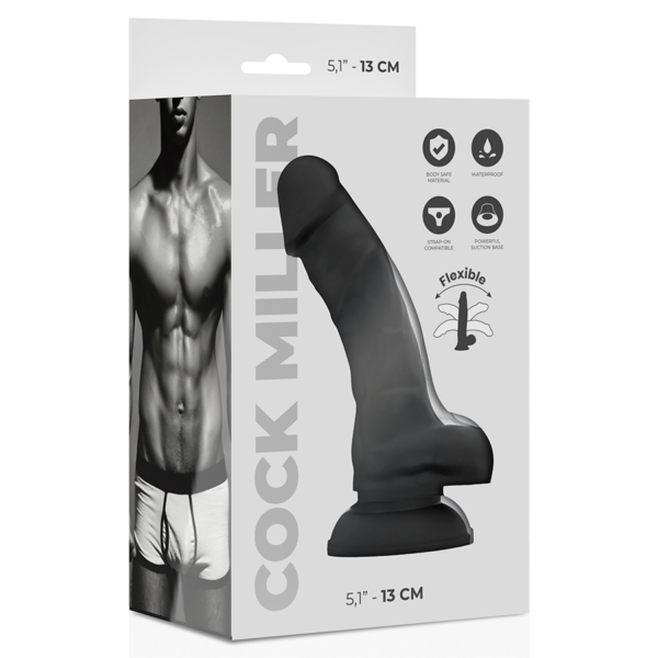 Cock miller silicona density cocksil articulable negro 13cm