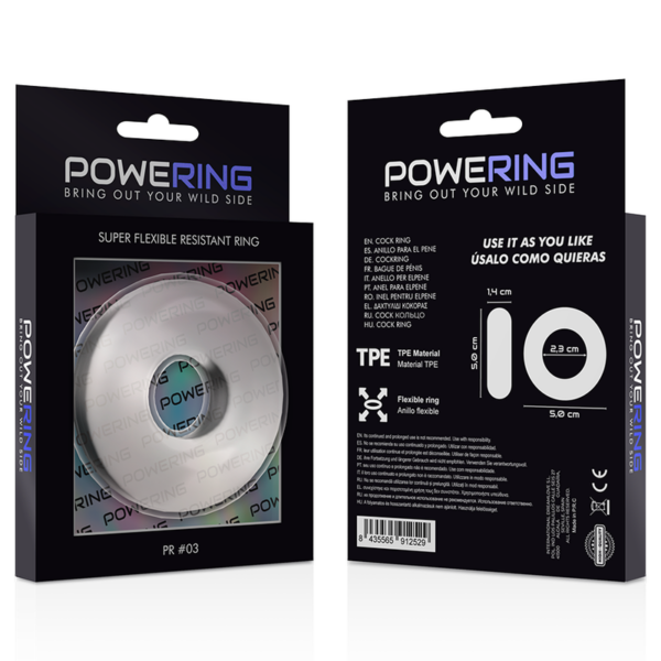 Powering super flexible y resistente anillo pene 5cm pr03 clear