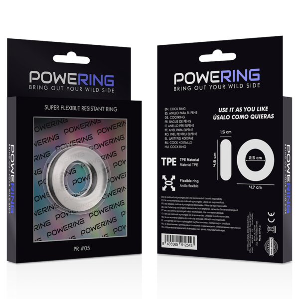 Powering super flexible y resistente anillo pene  4.8cm pr05 clear