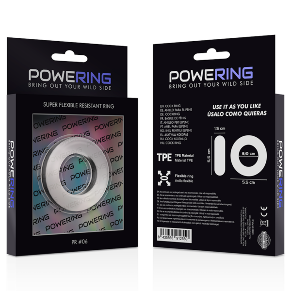 Powering super flexible y resistente anillo pene  5.5cm pr06 clear