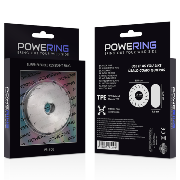 Powering super flexible y resistente anillo pene  5cm pr08 clear