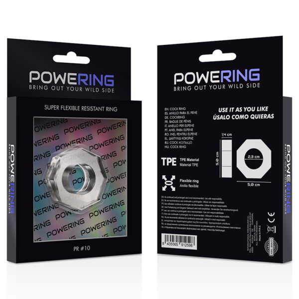 Powering super flexible y resistente anillo pene  5cm pr10 clear