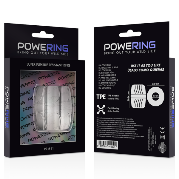 Powering super flexible y resistente anillo pene  5cm pr11 clear