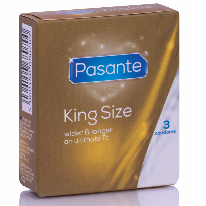 Pasante preservativos king m?s largos y anchos 3 unidades